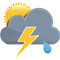 Pouco nublado com tempestade eléctricas